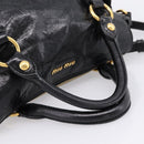 Miu Miu Hand Bag Leather 2way Black Gold Tone Auth 167724SAM-7