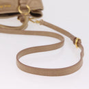 Miu Miu Hand Bag Leather 2way Beige Gold Auth 167725M-9