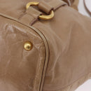 Miu Miu Hand Bag Leather 2way Beige Gold Auth 167725M-18