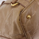 Miu Miu Hand Bag Leather 2way Beige Gold Auth 167725M-19