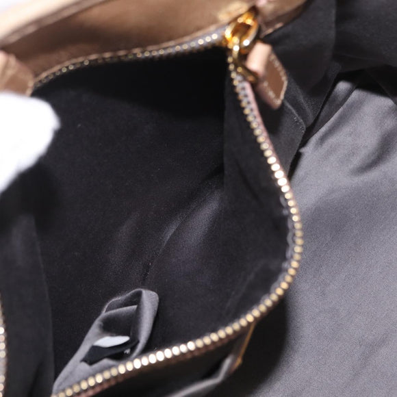 Miu Miu Hand Bag Leather 2way Beige Gold Auth 167725M