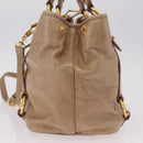 Miu Miu Hand Bag Leather 2way Beige Gold Auth 167725M-4