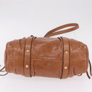 Miu Miu Hand Bag Leather 2way Brown Gold Auth 167726M-5