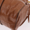 Miu Miu Hand Bag Leather 2way Brown Gold Auth 167726M-20