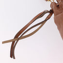 Miu Miu Hand Bag Leather 2way Brown Gold Auth 167726M-22
