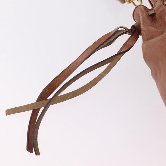 Miu Miu Hand Bag Leather 2way Brown Gold Auth 167726M