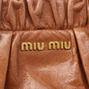 Miu Miu Hand Bag Leather 2way Brown Gold Auth 167726M-23
