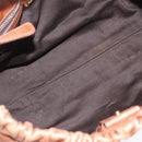 Miu Miu Hand Bag Leather 2way Brown Gold Auth 167726M-10