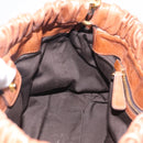 Miu Miu Hand Bag Leather 2way Brown Gold Auth 167726M-26