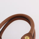 Miu Miu Hand Bag Leather 2way Brown Gold Auth 167726M-14
