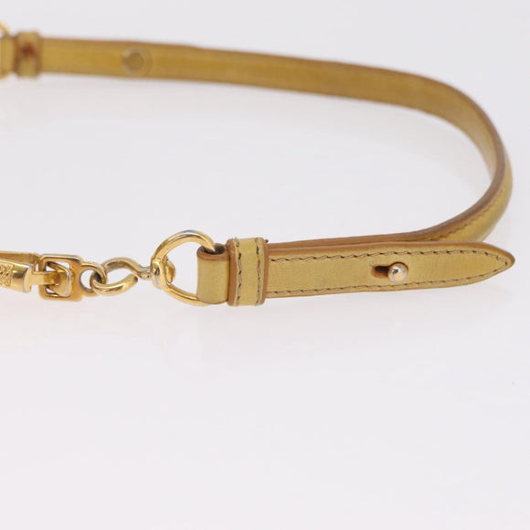 Miu Miu Shoulder Bag Leather Yellow Gold Auth 167727A