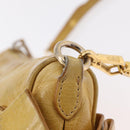 Miu Miu Shoulder Bag Leather Yellow Gold Auth 167727A-13