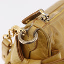 Miu Miu Shoulder Bag Leather Yellow Gold Auth 167727A-14