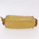 Miu Miu Shoulder Bag Leather Yellow Gold Auth 167727A-15