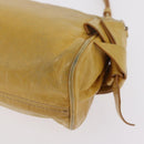 Miu Miu Shoulder Bag Leather Yellow Gold Auth 167727A-19
