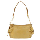 Miu Miu Shoulder Bag Leather Yellow Gold Auth 167727A-2