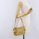 Miu Miu Shoulder Bag Leather Yellow Gold Auth 167727A-27