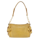 Miu Miu Shoulder Bag Leather Yellow Gold Auth 167727A-3