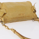 Miu Miu Shoulder Bag Leather Yellow Gold Auth 167727A-7