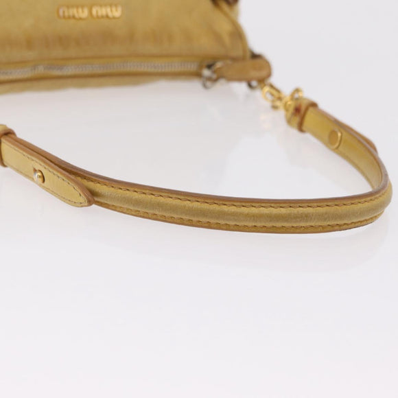Miu Miu Shoulder Bag Leather Yellow Gold Auth 167727A