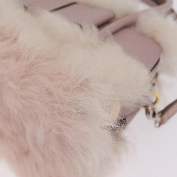 Miu Miu Hand Bag Mouton 2way Pink Gold Auth 167728M