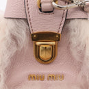 Miu Miu Hand Bag Mouton 2way Pink Gold Auth 167728M-20