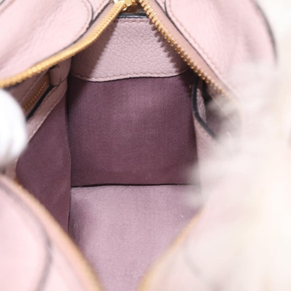 Miu Miu Hand Bag Mouton 2way Pink Gold Auth 167728M