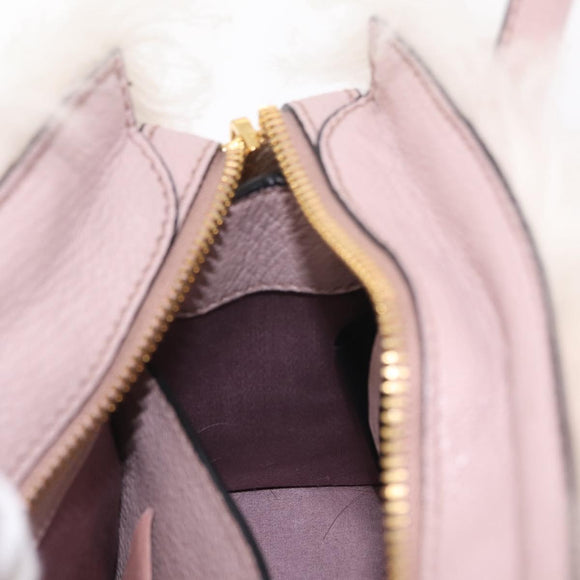 Miu Miu Hand Bag Mouton 2way Pink Gold Auth 167728M