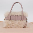Miu Miu Hand Bag Mouton 2way Pink Gold Auth 167728M-12