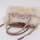 Miu Miu Hand Bag Mouton 2way Pink Gold Auth 167728M-6