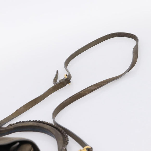 Miu Miu Matelasse Hand Bag Leather 2way Gray Gold Tone Auth 167729A