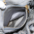 Miu Miu Matelasse Hand Bag Leather 2way Gray Gold Tone Auth 167729A-27