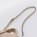 Miu Miu Hand Bag Leather 2way Beige Silver Auth 167730A-10