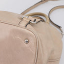 Miu Miu Hand Bag Leather 2way Beige Silver Auth 167730A-12