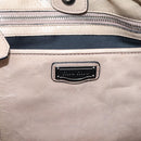 Miu Miu Hand Bag Leather 2way Beige Silver Auth 167730A-16