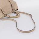 Miu Miu Hand Bag Leather 2way Beige Silver Auth 167730A-9