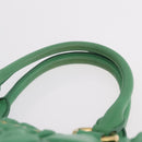 Miu Miu Matelasse Hand Bag Leather 2way Green Gold Auth 167731M-10