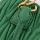 Miu Miu Matelasse Hand Bag Leather 2way Green Gold Auth 167731M-12
