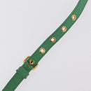 Miu Miu Matelasse Hand Bag Leather 2way Green Gold Auth 167731M-16