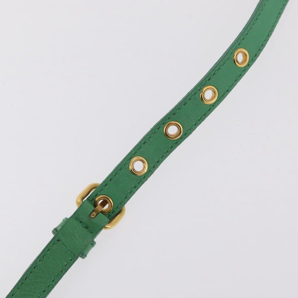 Miu Miu Matelasse Hand Bag Leather 2way Green Gold Auth 167731M