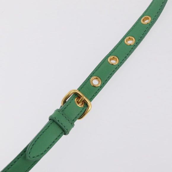 Miu Miu Matelasse Hand Bag Leather 2way Green Gold Auth 167731M