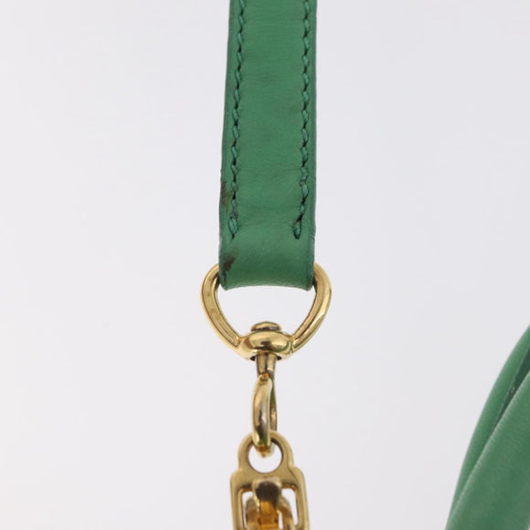 Miu Miu Matelasse Hand Bag Leather 2way Green Gold Auth 167731M