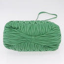 Miu Miu Matelasse Hand Bag Leather 2way Green Gold Auth 167731M-19