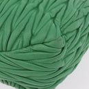 Miu Miu Matelasse Hand Bag Leather 2way Green Gold Auth 167731M-21