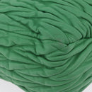 Miu Miu Matelasse Hand Bag Leather 2way Green Gold Auth 167731M-22