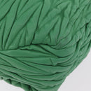Miu Miu Matelasse Hand Bag Leather 2way Green Gold Auth 167731M-23