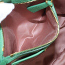 Miu Miu Matelasse Hand Bag Leather 2way Green Gold Auth 167731M-30