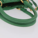 Miu Miu Matelasse Hand Bag Leather 2way Green Gold Auth 167731M-9