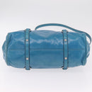 Miu Miu Hand Bag Leather 2way Blue Silver Auth 167732M-5