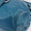 Miu Miu Hand Bag Leather 2way Blue Silver Auth 167732M-17